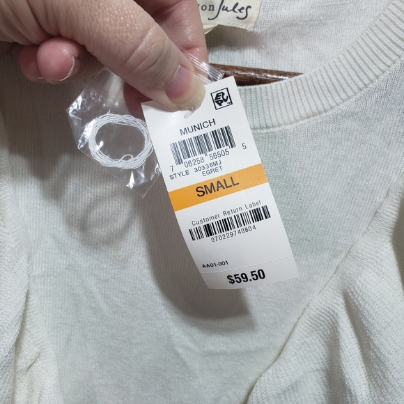 New! Maison Jules Ivory Flutter Sleeve Lightweight - Picture 4 of 6